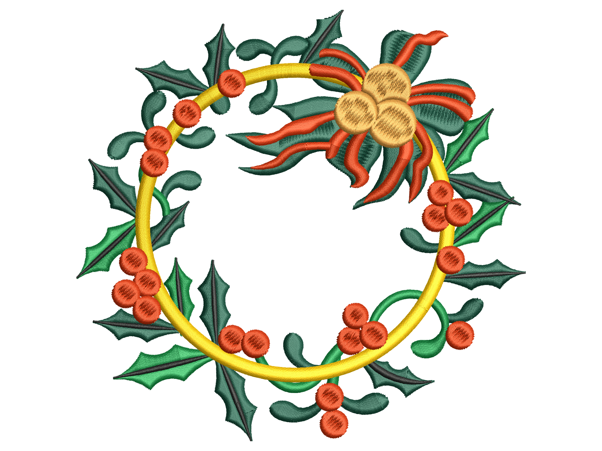 Traditional Christmas Holly Wreath - photo 1