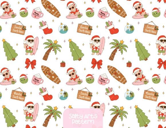 Tropical Christmas Seamless Pattern