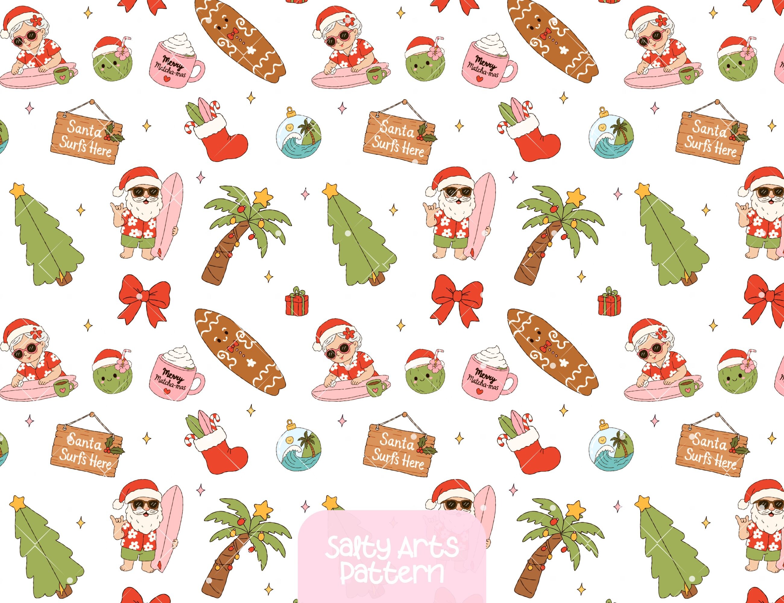 Tropical Christmas Seamless Pattern