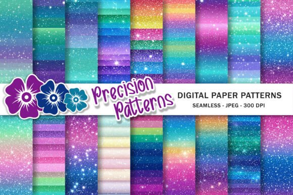 Unicorn Ombre Glitter Seamless Digital P