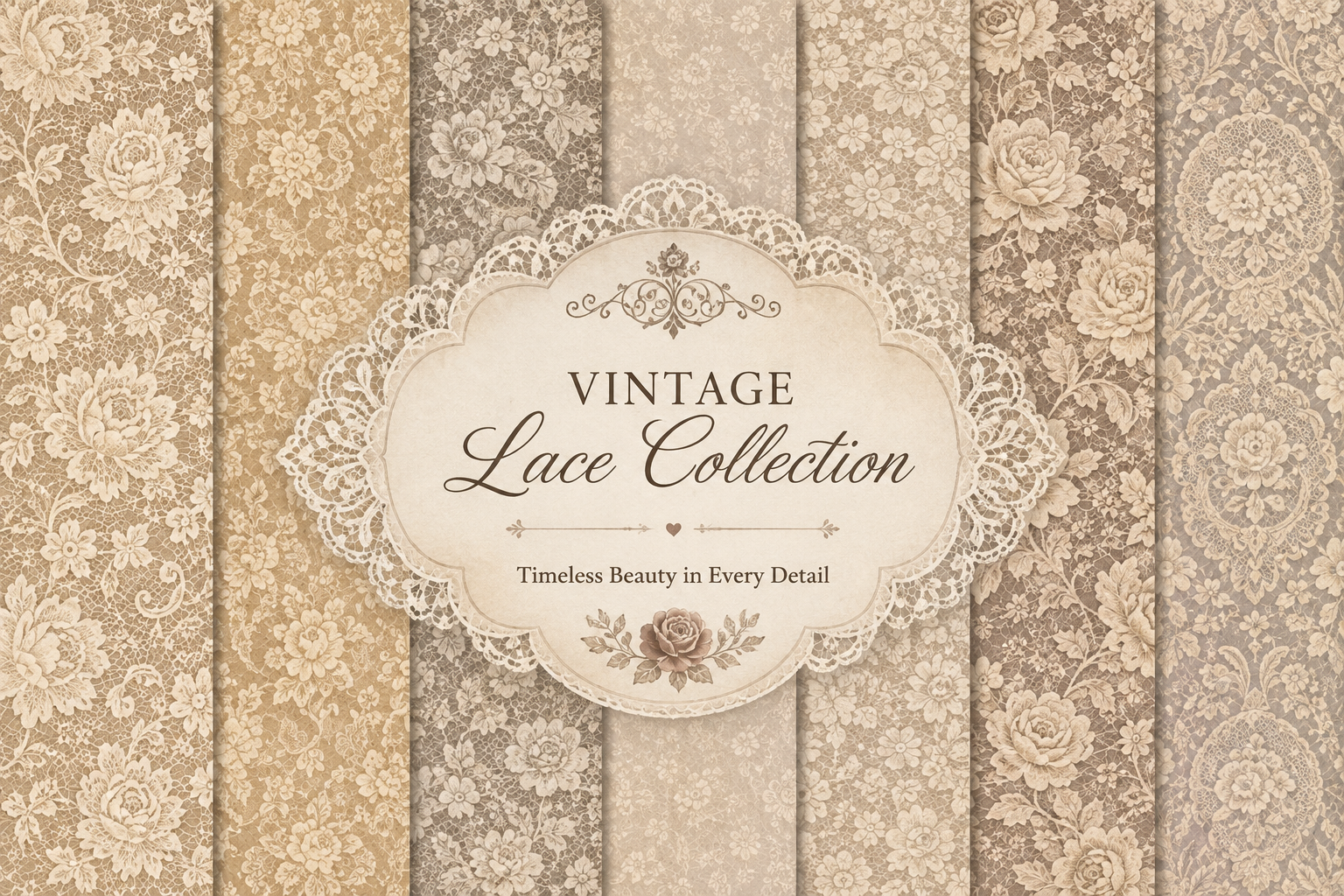 Vintage Floral Lace Seamless Patterns