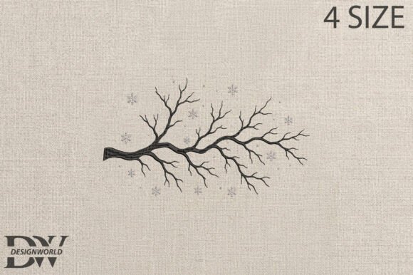 Winter Branch Embroidery Design