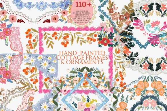 110+ Hand Painted Frames & Corners