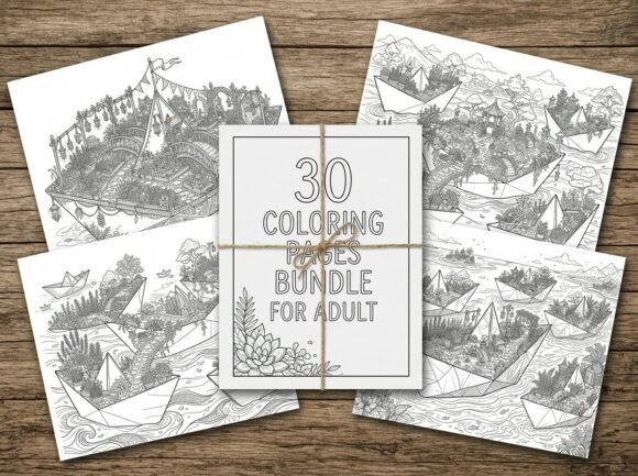 30 Magical Paper Boat Garden Coloring