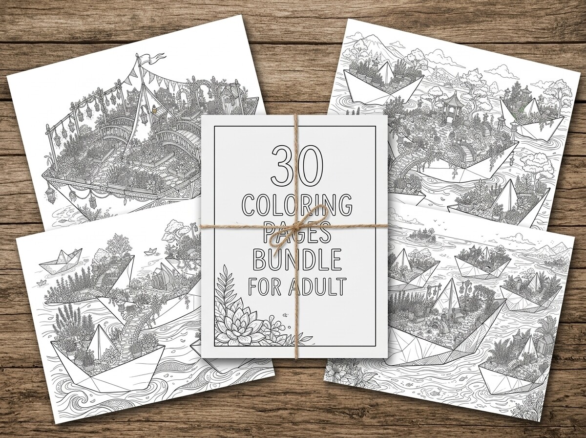 30 Magical Paper Boat Garden Coloring