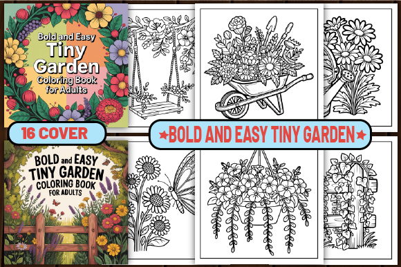 65 Bold and Easy Tiny Garden Color Pages