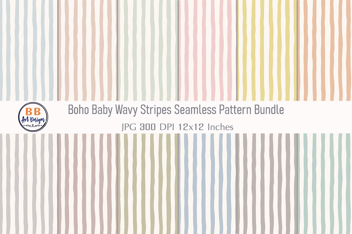 Baby Boho Wavy Stripes Seamless Pattern