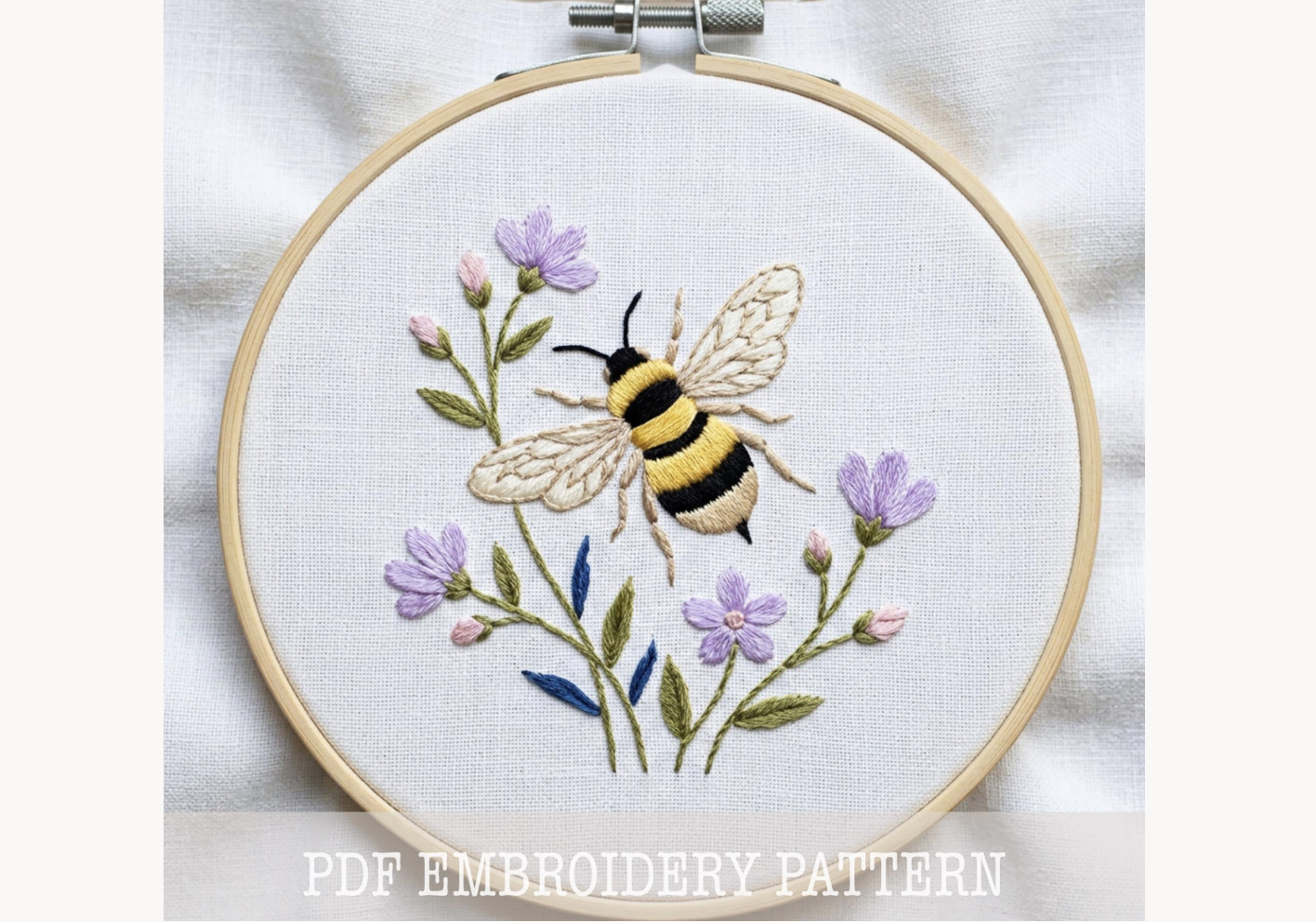 Bee Hand Embroidery PDF Pattern