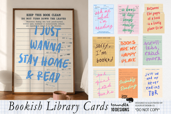 Book Quote on Library Card Design Bundle