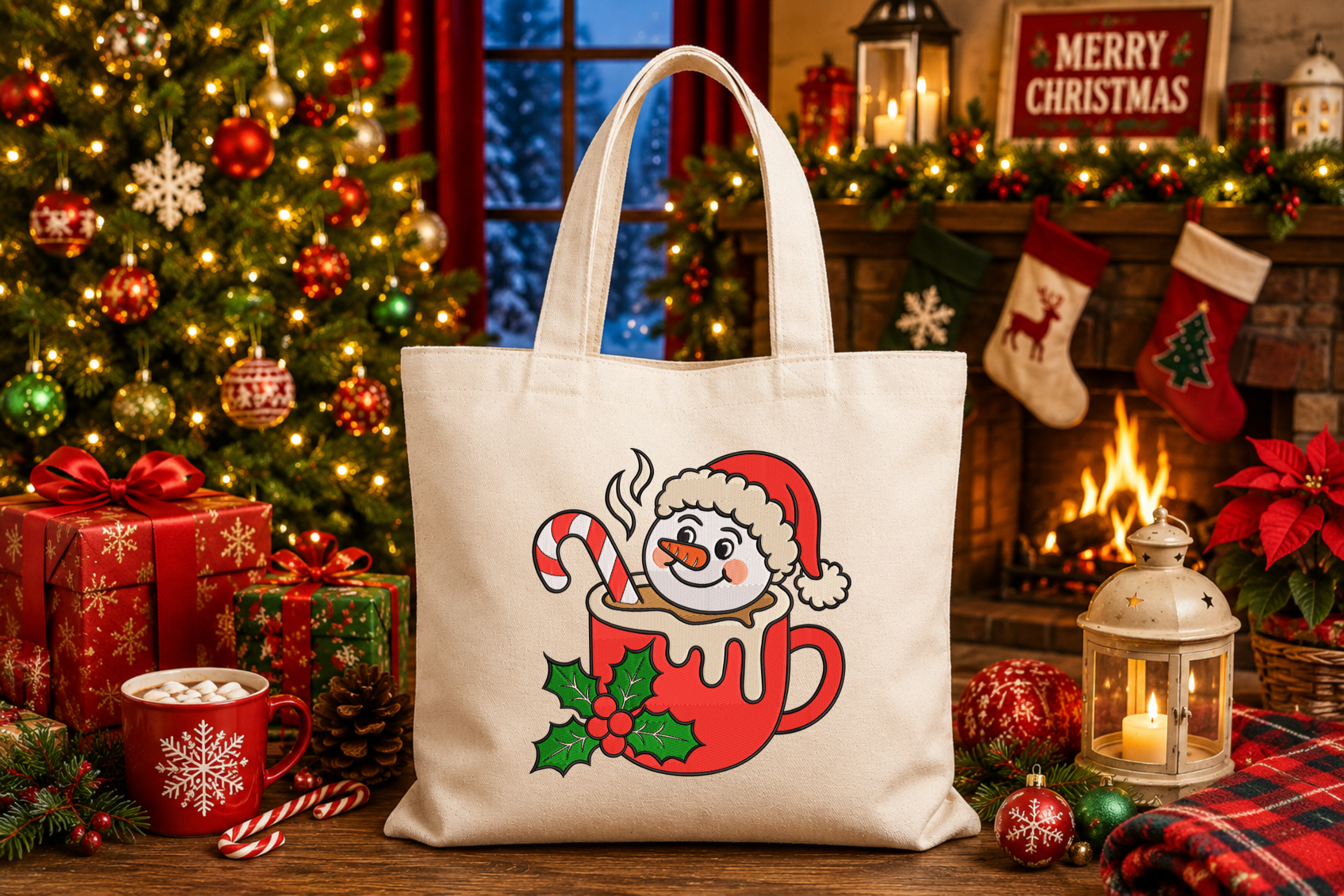 Christmas Mug Snowman Embroidery Design - photo 3