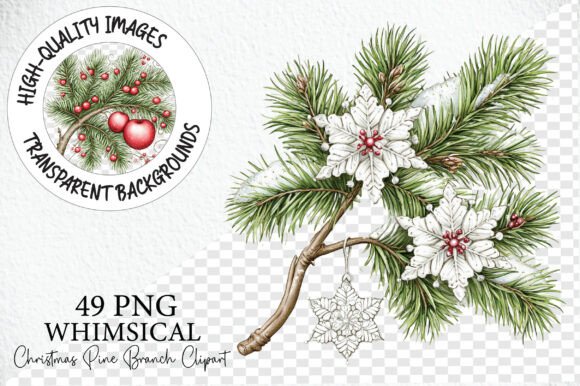 Christmas Pine Branch Clipart PNG