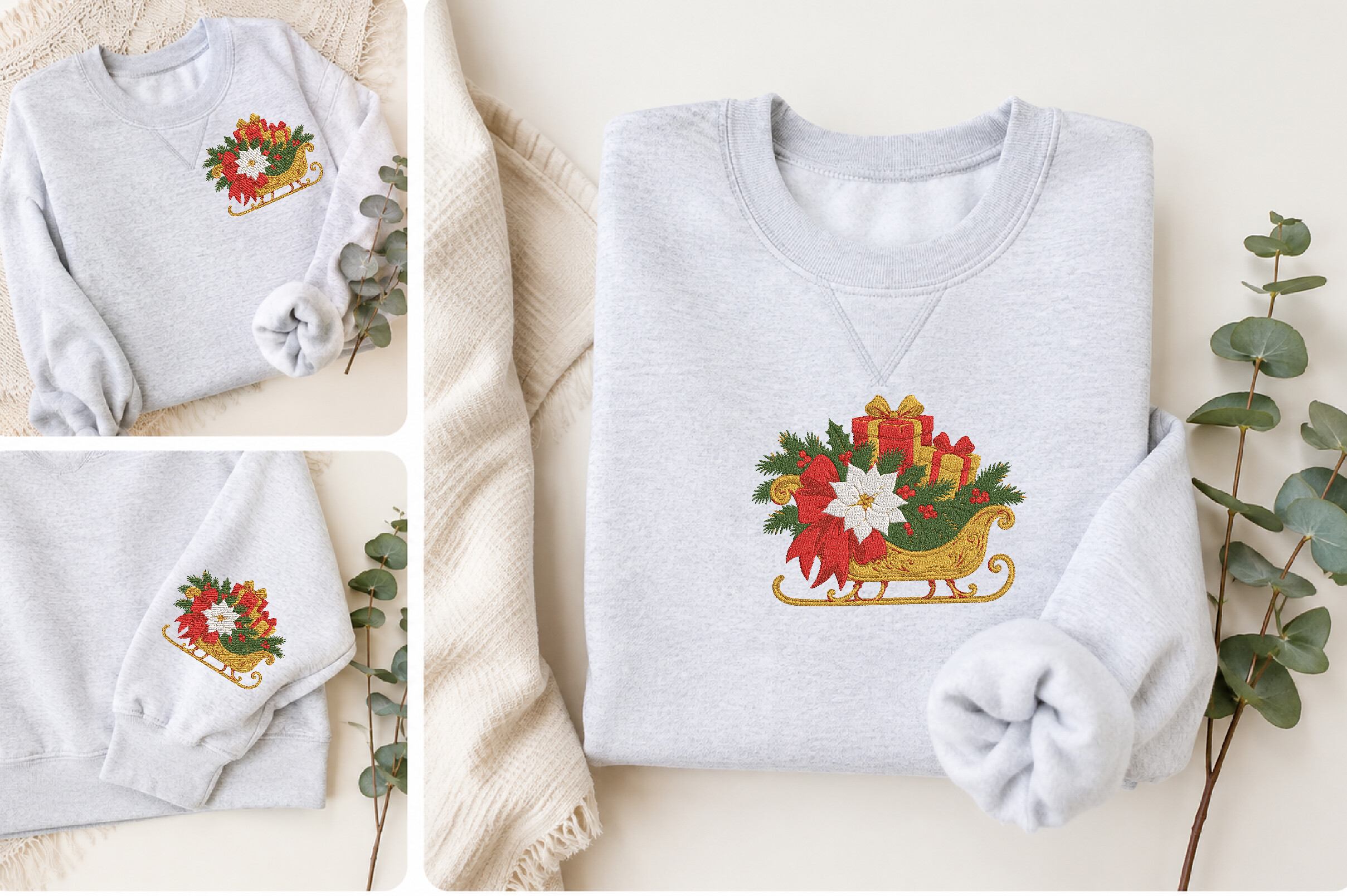 Christmas Sleigh Embroidery Design - photo 2