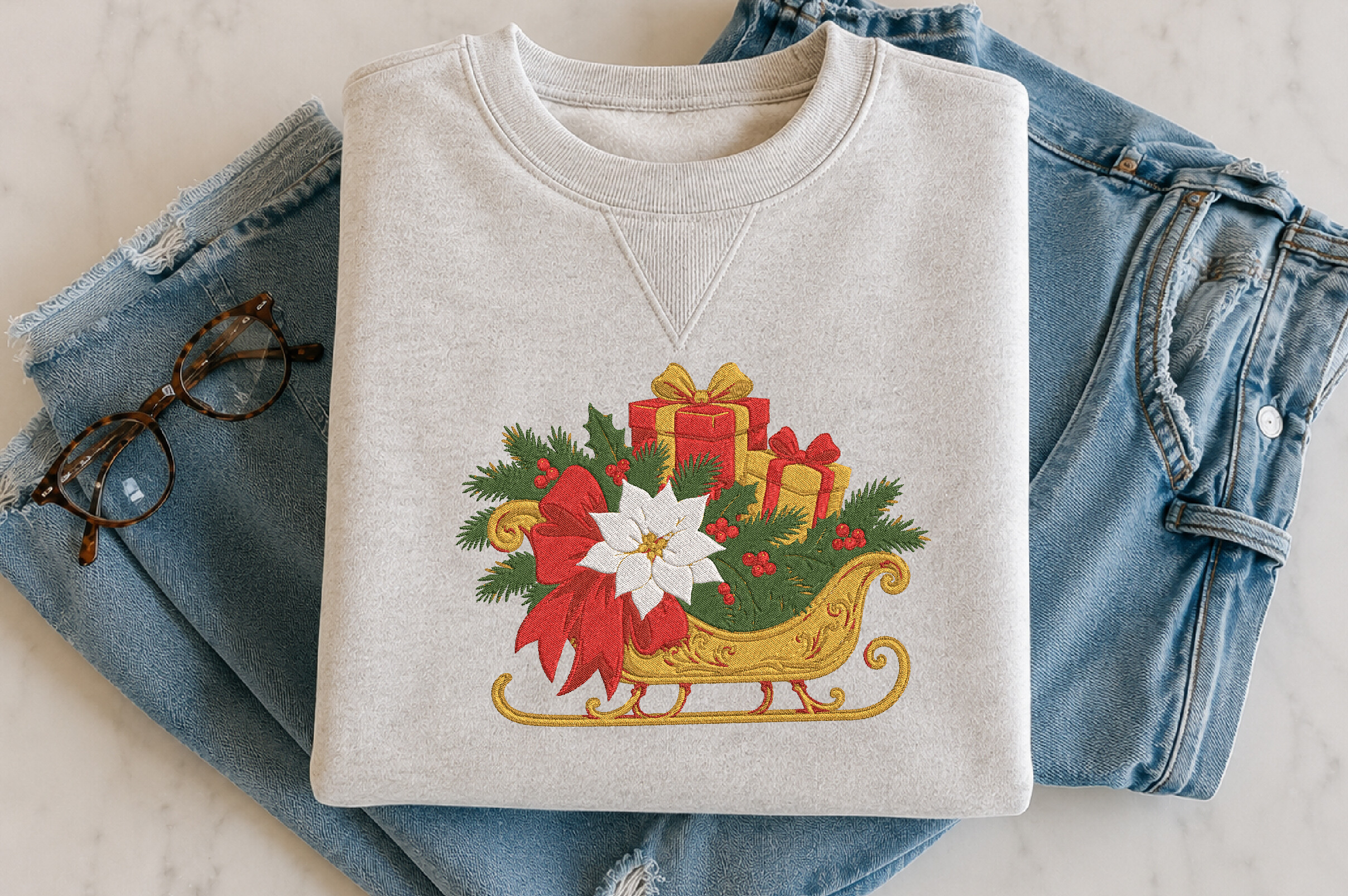Christmas Sleigh Embroidery Design - photo 3