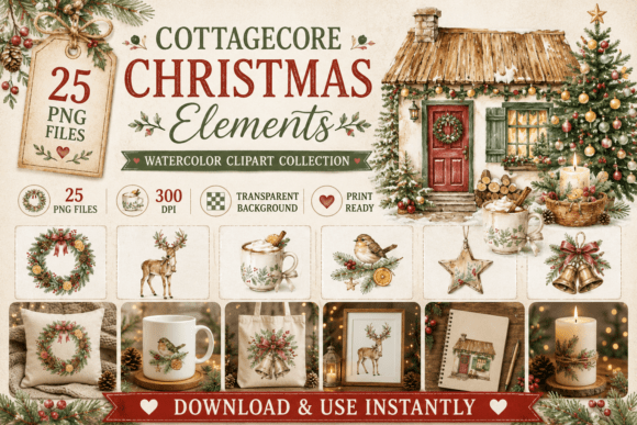 Cottagecore Christmas Elements