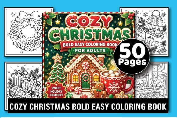 Cozy Christmas Bold Easy Coloring Bundle