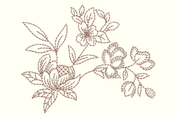 Creative Flowers Embroidery Design