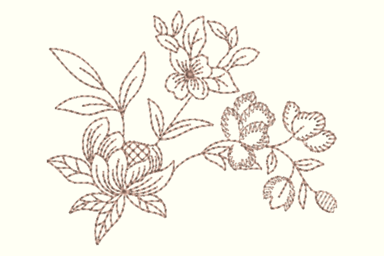 Creative Flowers Embroidery Design