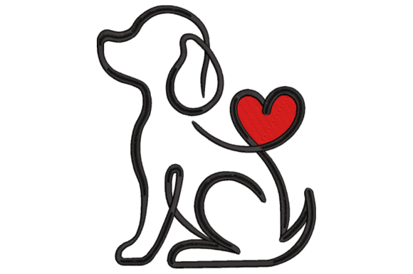 Cute Dog Embroidery Design