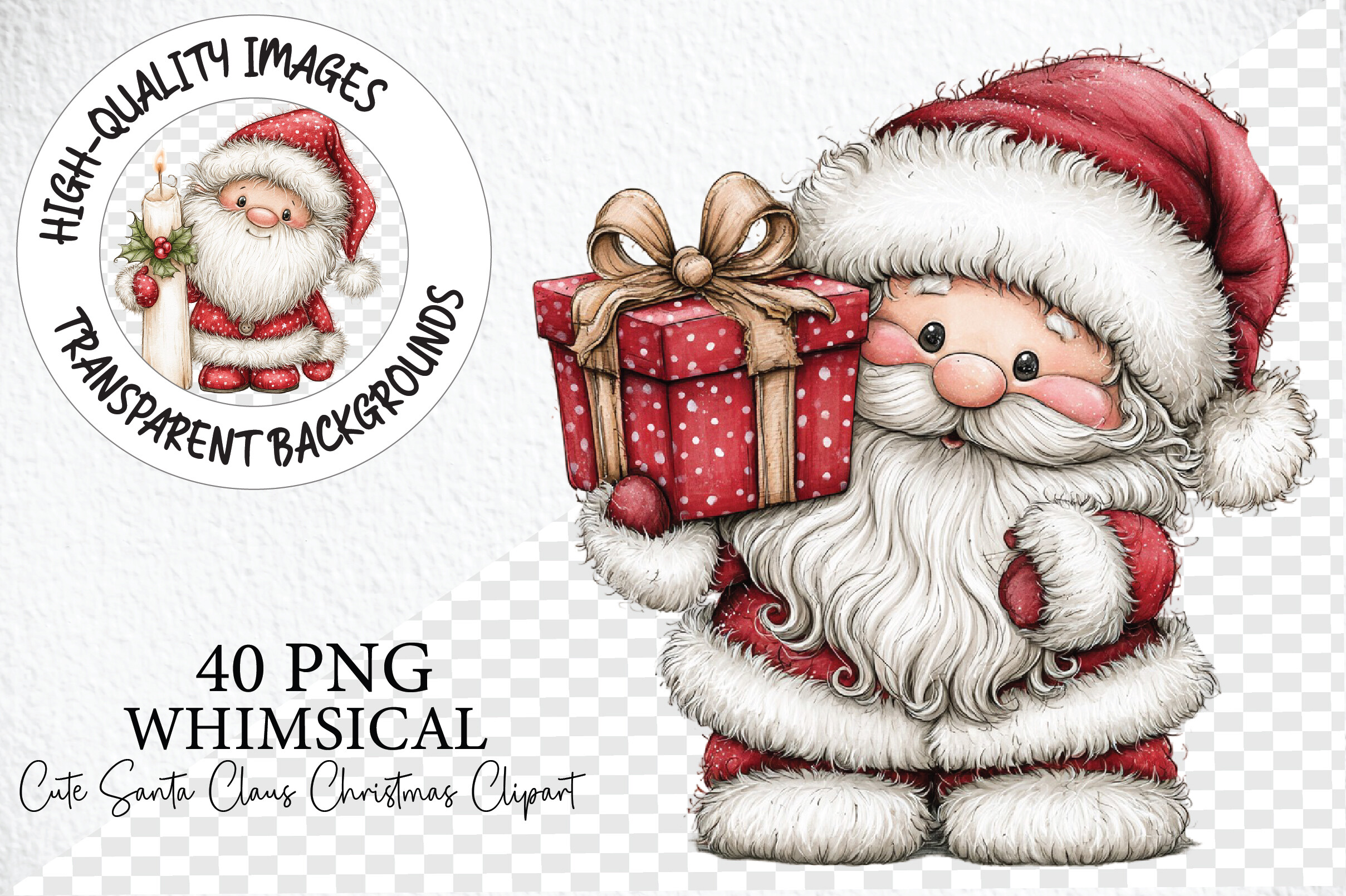 Cute Santa Claus Christmas Clipart PNG