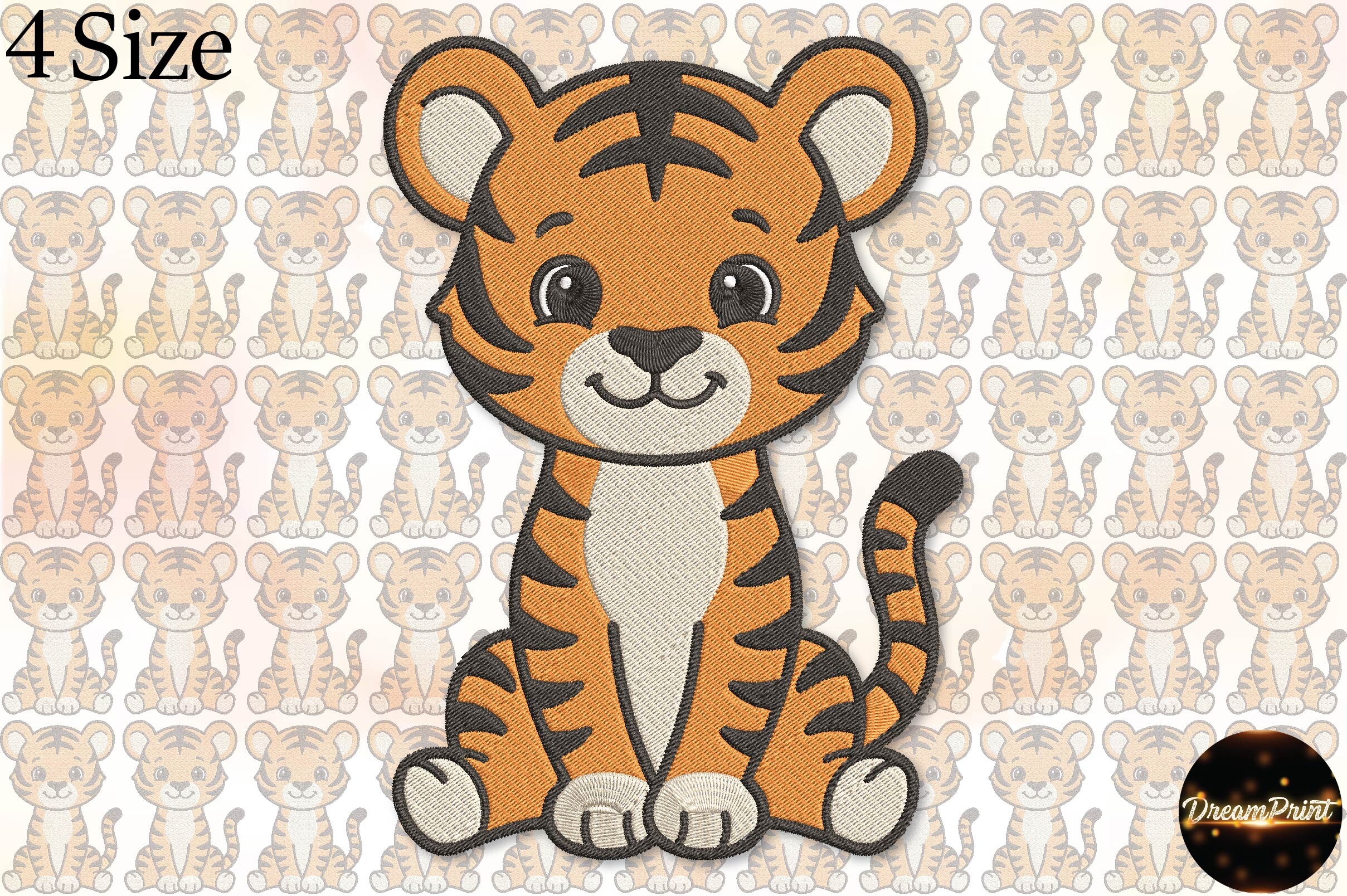 Cute Tiger Embroidery Design for Kids