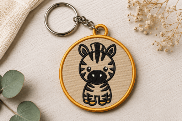 Cute Zebra Keychain