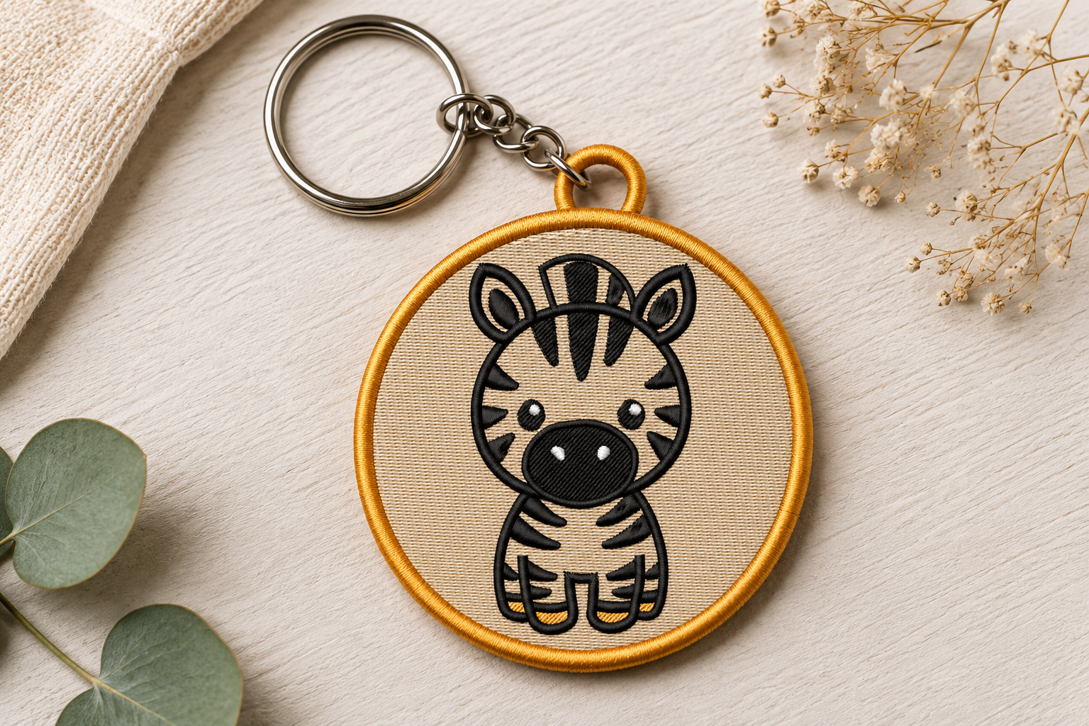 Cute Zebra Keychain