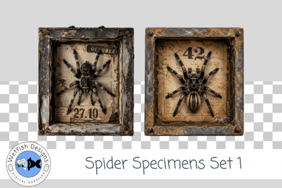 Dark Academia PNG Spider Specimens 1