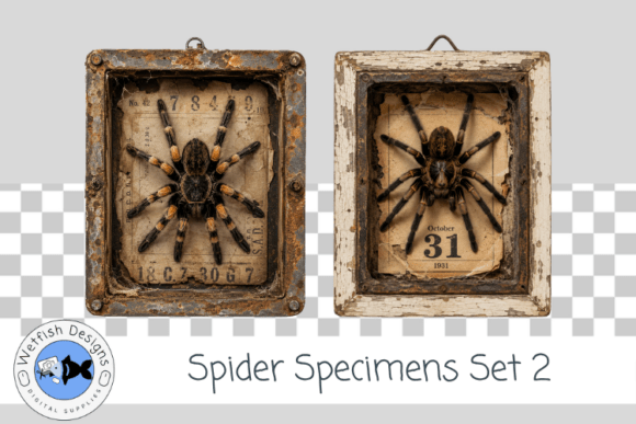 Dark Academia PNG Spider Specimens 2