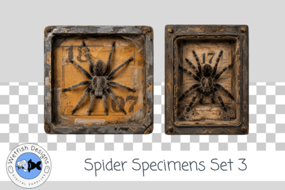 Dark Academia PNG Spider Specimens 3