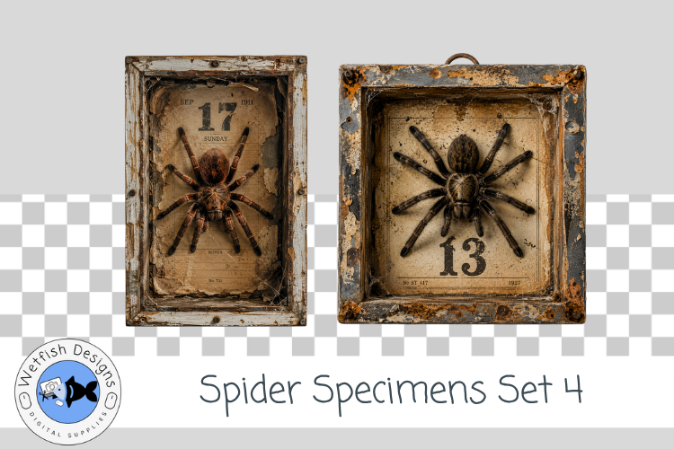 Dark Academia PNG Spider Specimens 4