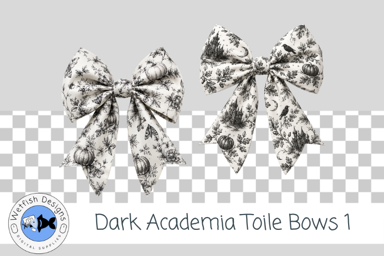 Dark Academia PNG Toile Bows 1