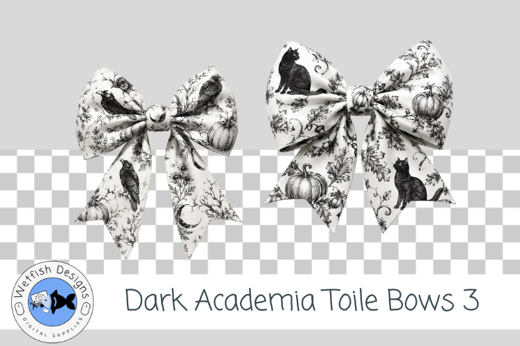 Dark Academia PNG Toile Bows 3