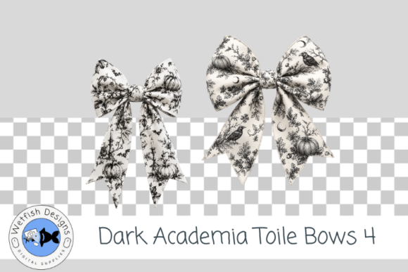 Dark Academia PNG Toile Bows 4
