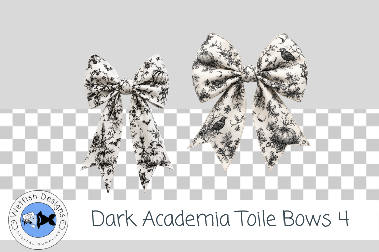 Dark Academia PNG Toile Bows 4