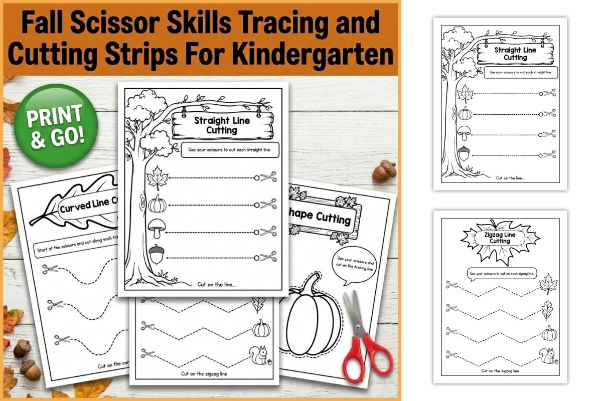 Fall Cutting Strips Scissor Skills