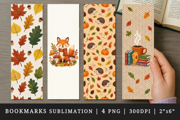 Fall Autumn Bookmark Design Set