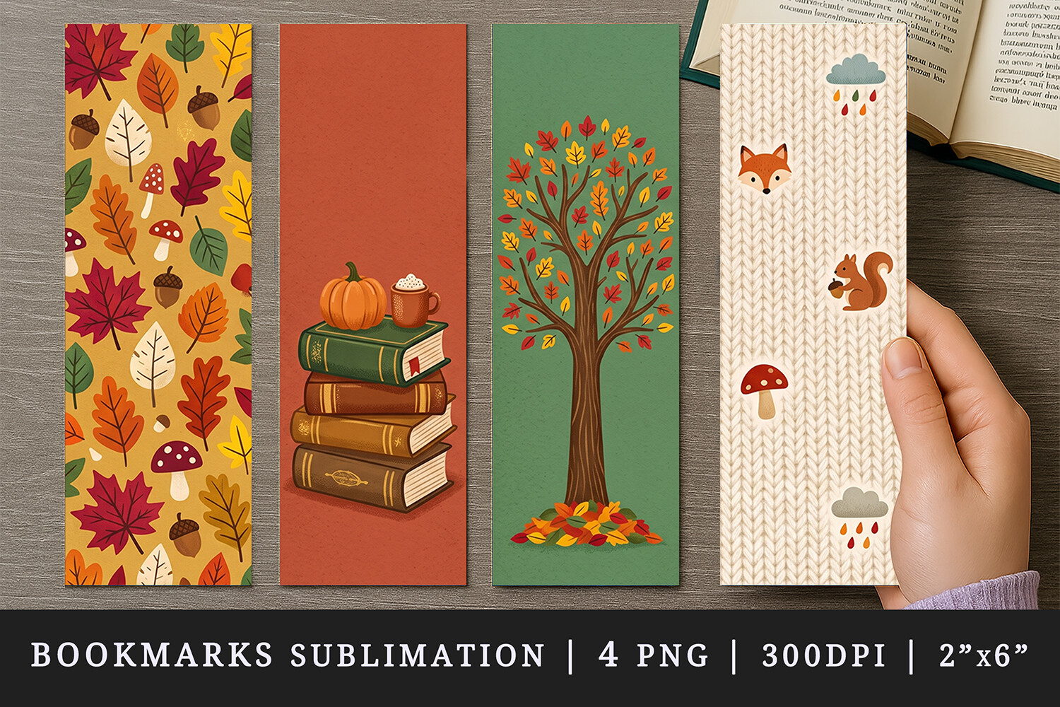 Fall Autumn Bookmark Design Set
