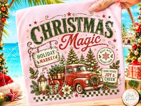 Festive Retro Christmas PNG