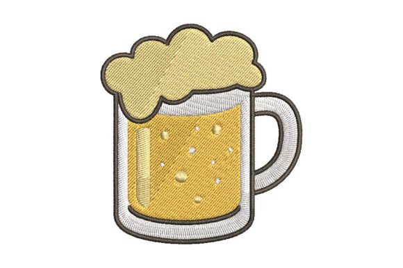 Foamy Beer Mug Embroidery Design