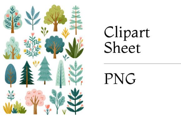 Forest Tree Collection Clipart PNG