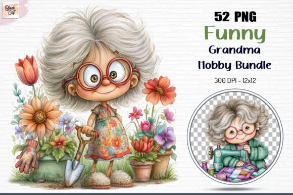 Funny Grandma Hobby PNG Bundle