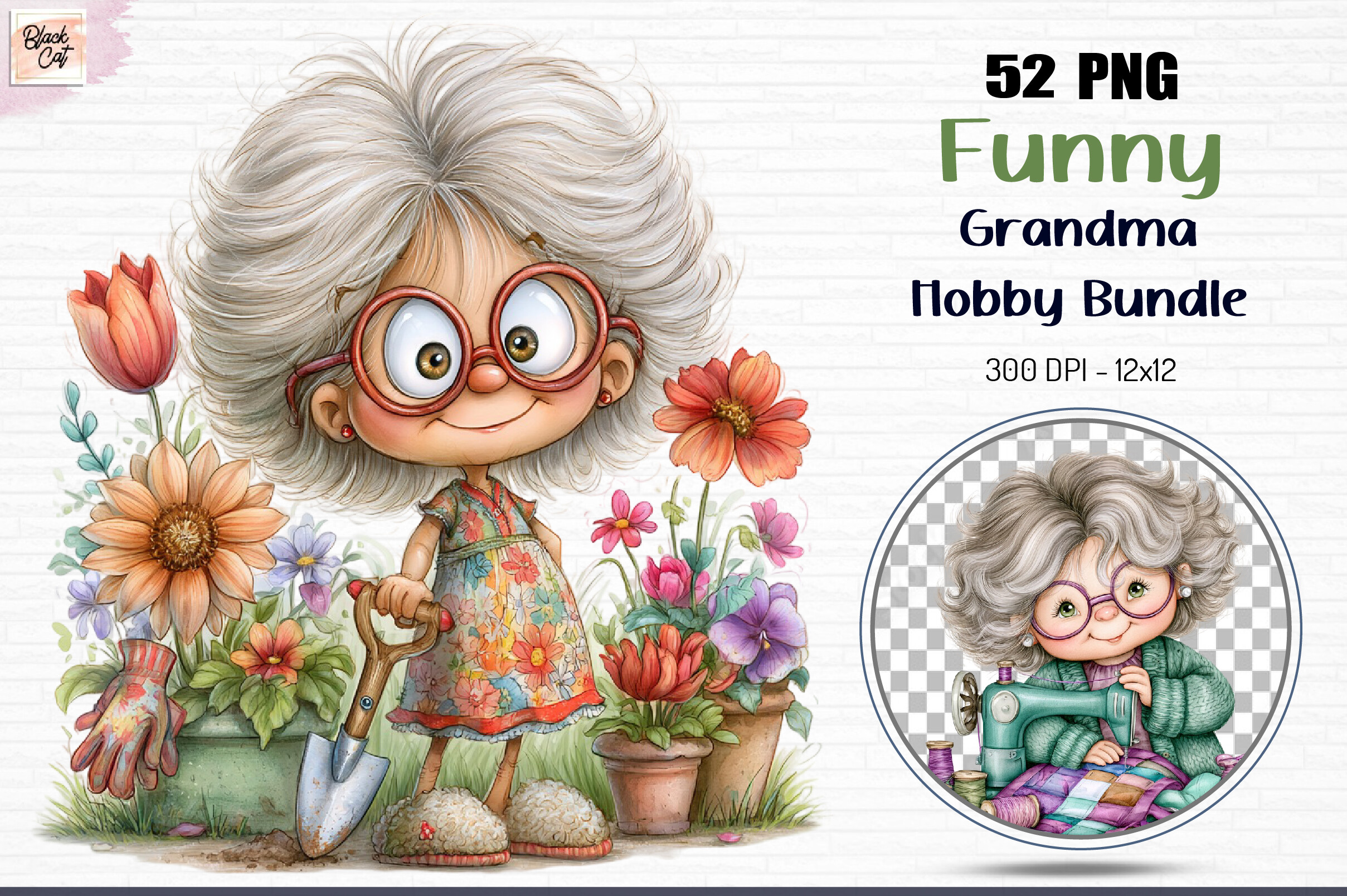 Funny Grandma Hobby PNG Bundle