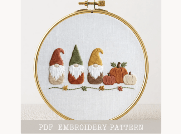 GNOMES HAND EMBROIDERY PDF PATTERN