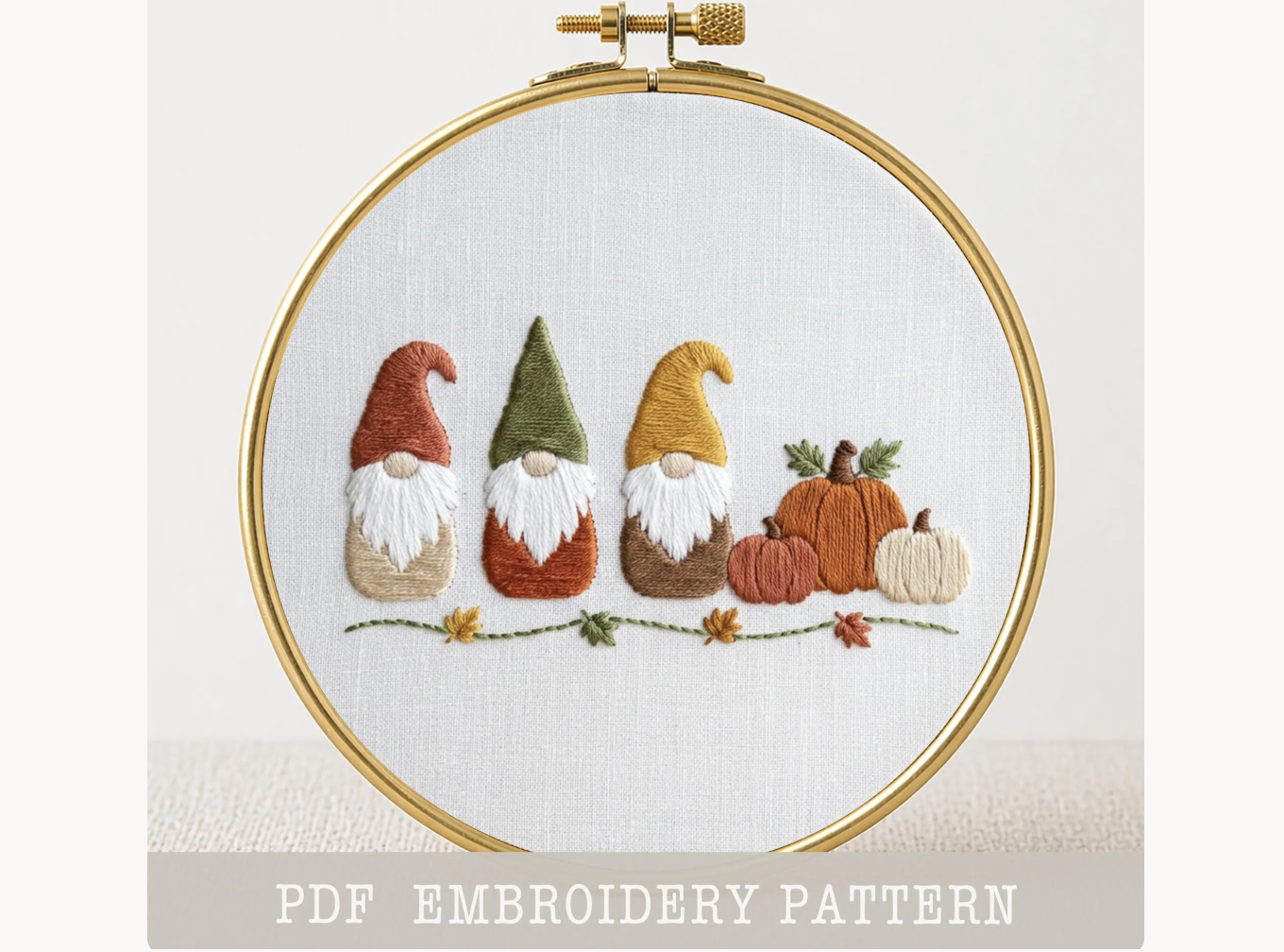 GNOMES HAND EMBROIDERY PDF PATTERN