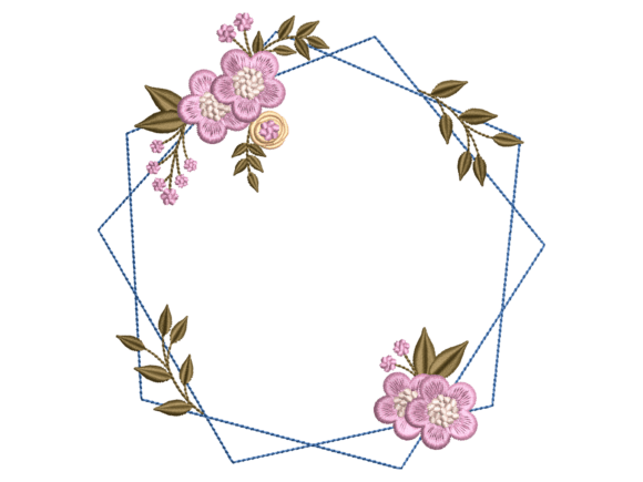 Geometric Pink Flower Wreath