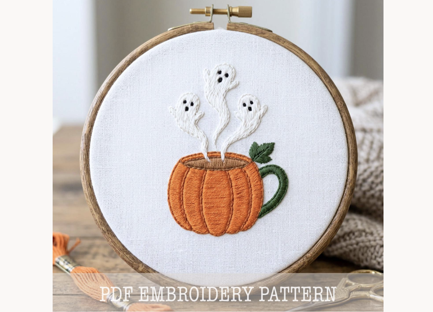 Ghostly Hand Embroidery PDF Pattern