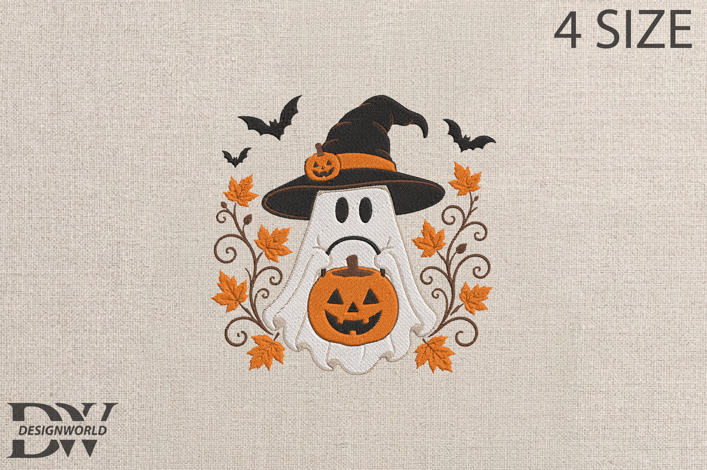 Halloween Ghost Embroidery Design