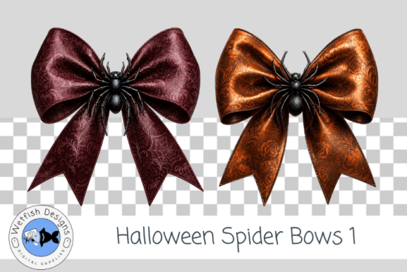 Halloween PNG Spider Bows 1