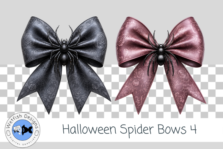 Halloween PNG Spider Bows 4