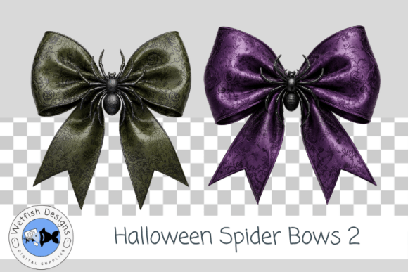 Halloween PNG Spiders Bows 2